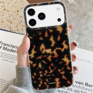 Tortoise Shell Phone Case - Black and Brown